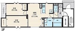 仮称マイユクール道灌山 2LDKの間取図画像