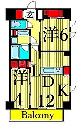 JPnoie上野稲荷町 2LDKの間取図画像