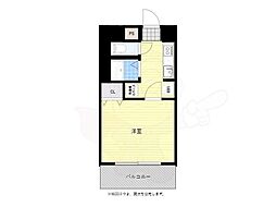 チサンマンション第3博多 1Kの間取図画像
