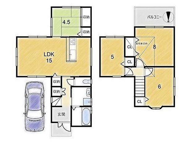 寝屋川市堀溝2丁目(4LDK)の間取り