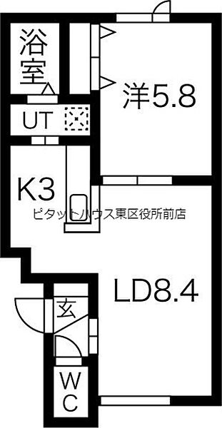 北海道札幌市北区北二十八条西4丁目(賃貸アパート1LDK・1階・36.85㎡)の写真 その2