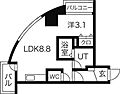 レジデンスタワー札幌9階6.2万円