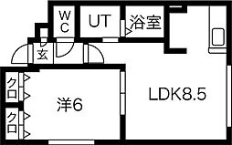 クリアーフィールド 3階1LDKの間取り