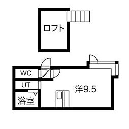 ロイヤルハウス環状東 3階ワンルームの間取り