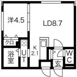 ヴィヴァーチェN19 5階1LDKの間取り