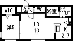 asunto(アスント) 2階1LDKの間取り