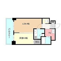 小泉マンションMem19 9階1DKの間取り