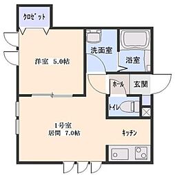 RTIII 2階1LDKの間取り