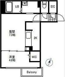 S-FORT北大前 3階1LDKの間取り