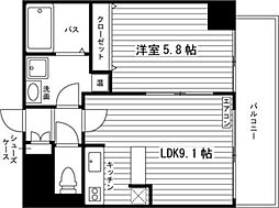 ルラシオン北7条 6階1LDKの間取り
