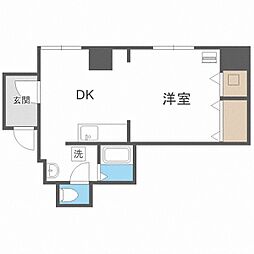 ティアラパレス北大前 1階1LDKの間取り