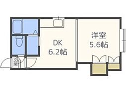 アルファルーセント 3階1DKの間取り