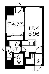 ルラシオン札幌駅前 11階1LDKの間取り