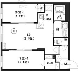 ルチアーノN35 2LDKの間取図画像