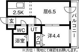 シリウスタウン 1DKの間取図画像