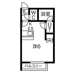 エクセルぴあN30 ワンルームの間取図画像