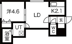 シェリシス北19条 1LDKの間取図画像