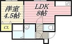 トワル24 1LDKの間取図画像