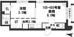 グランメールエース 1LDKの間取図画像