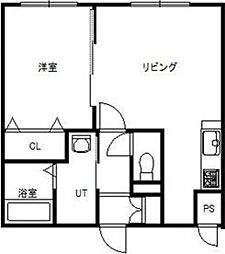 ノースポイント元町 1LDKの間取図画像