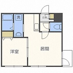 グランディール元町 1LDKの間取図画像
