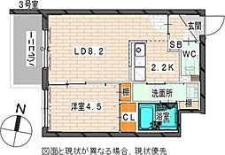 AltaMarea北大前 1LDKの間取図画像
