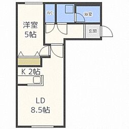 ジュナ 1LDKの間取図画像