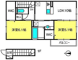 セピアパレス　B 2階2LDKの間取り