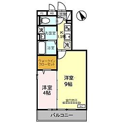 シャルム 1階2Kの間取り