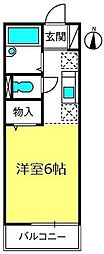 セジュール東川口 2階ワンルームの間取り