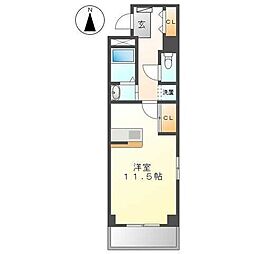 Blanc・Leysin 3階ワンルームの間取り