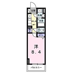 スアヴィス鳩ヶ谷 6階1Kの間取り