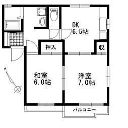 エスポワール 2DKの間取図画像