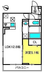 ソレイユラコリーヌ東川口 1LDKの間取図画像