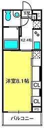リブリ・cuore 1Kの間取図画像