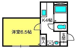 MTメゾン 1Kの間取図画像