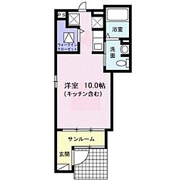 カーサ・シェーネ 1Kの間取図画像