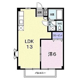 セピアコートSATO 1LDKの間取図画像