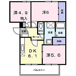 グレース下山 3DKの間取図画像