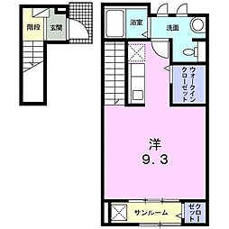 コンフォールつかさB ワンルームの間取図画像