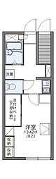 レオパレス安田2 1Kの間取図画像