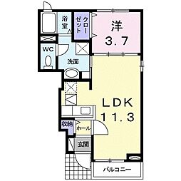 レジデンス神明壱番館 1LDKの間取図画像