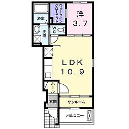 サンリットガーデン 1LDKの間取図画像