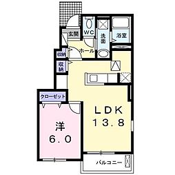 ムーンブリッジ4 1LDKの間取図画像