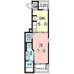 ボヌール・シュン 1DKの間取図画像