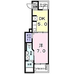 ボヌール・シュン 1DKの間取図画像