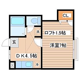 パル青山 1DKの間取図画像