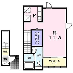 カーサ・フィオーレ ワンルームの間取図画像