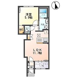 エトワール　キリ 1階1LDKの間取り
