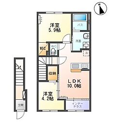エトワール　キリ 2階2LDKの間取り